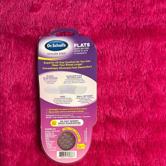 Dr. Scholl's Flats Cushioning Insoles - Purple and Silver - Picture 2 of 3